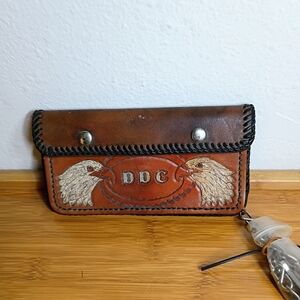 DDC Brown Leather Wallet with Eagle Design